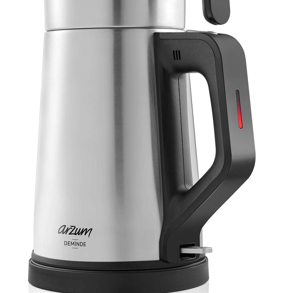 Tea Maker Tea Machine Arzum AR3129 1800W 1.8 liters Double Boiler Stainless Steel Kettle EU Plug