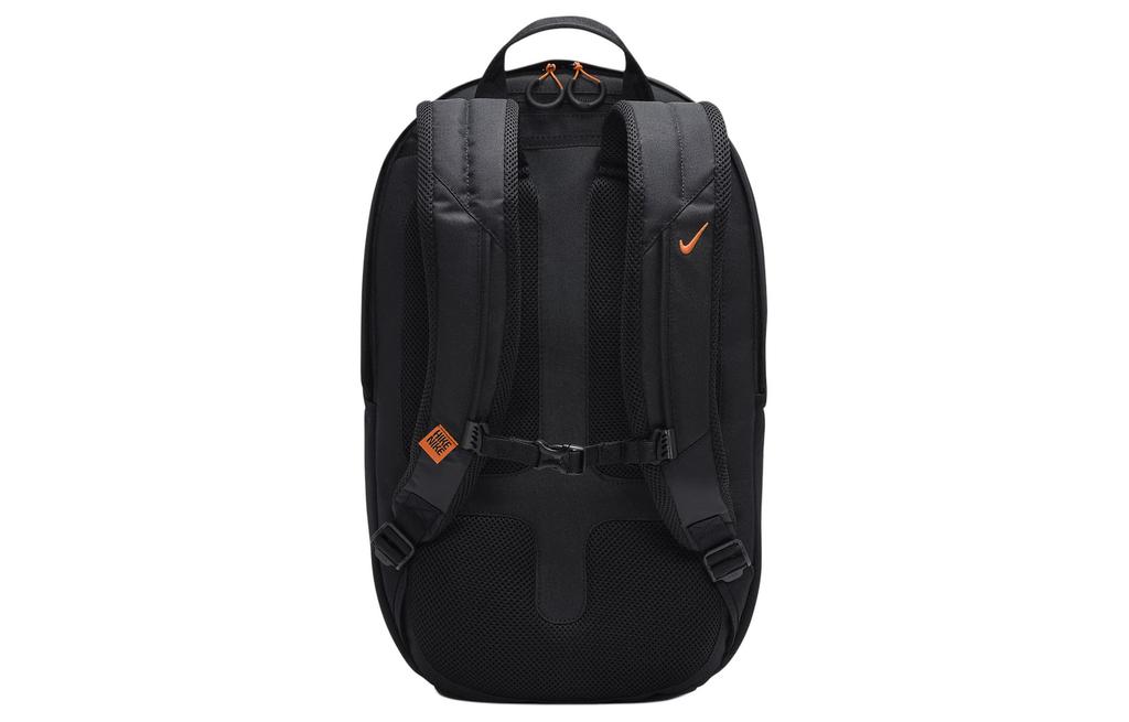 Nike Тканевый рюкзак Regular Унисекс Черный и Угольно-черный и Голландский оранжевый DJ9678-011