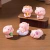 5Pcs Pig Ornament Mini Portable Size Q-Version Pig Design Statue Miniature Pig Landscape Office Desk Bookshelf Car Decor