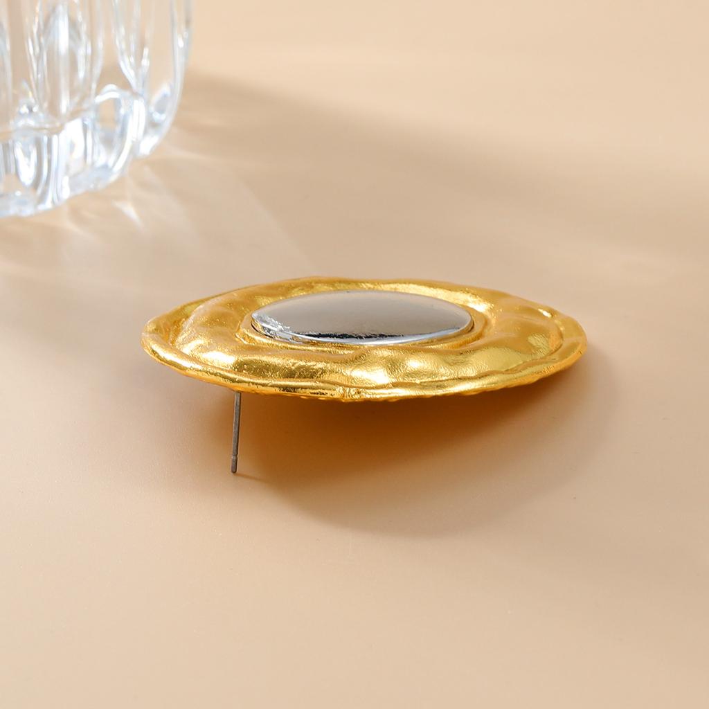 Exaggerated Large Round Metal Earrings for Women Punk Vintage Mixed Color Stud Earings Party Fashion Jewelry Gift Wholesale