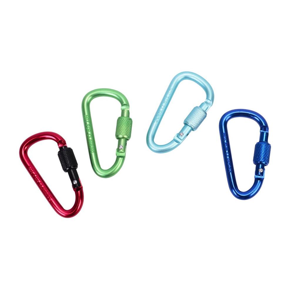 Outdoor Aluminum Alloy D-Shaped Carabiner Quickdraw No. 6 with Locking Keyring Backpack Buckle Wind Rope Clip