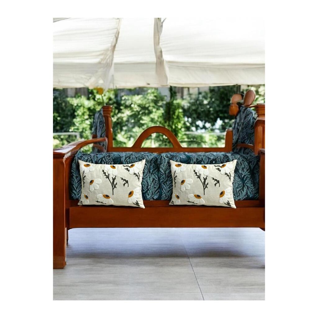 Льняная ткань 35*50 с рисунком ромашки, чехол для подушки с пуншем (ударить кулаком)