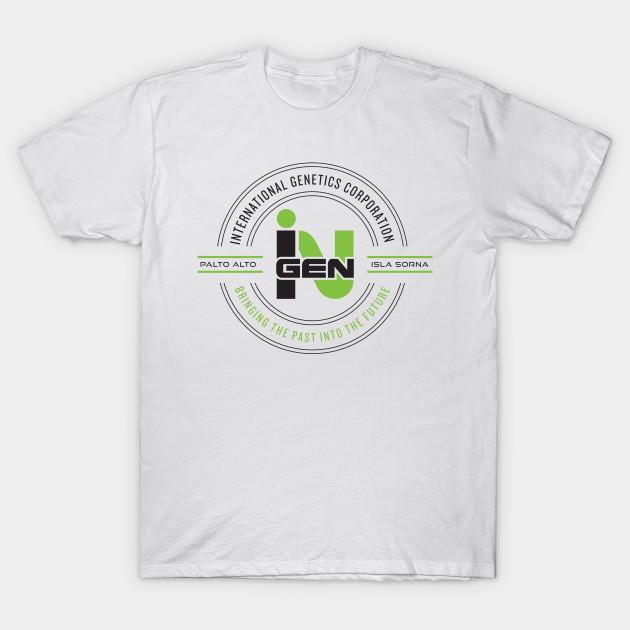 Asian Size Men Black Print T-shirt Ingen Corporation No-Cut Heat Transfer Print Cotton Tshirt