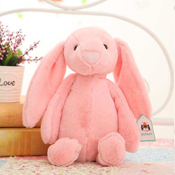 Kawaii кукла-кролик, плюшевая милая пушистая детская игрушка для девочек от 6 до 7 лет, серый, желтый, розовый, подарок подруге