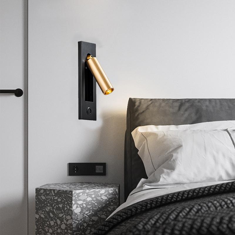 Светодиодный настенный светильник для чтения у кровати, вращающийся настенный светильник, встроенный настенный светильник для гостевой комнаты