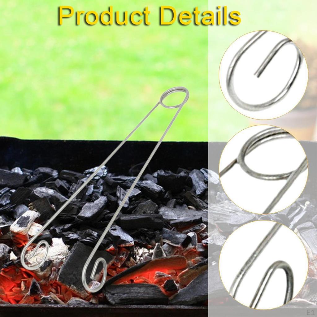 Barbecue Fire Tongs Camping Cooking Tool Sturdy Portable Ergonomic Clip Long Handle for Picnics
