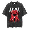 Anime Akira Vintage Washed T Shirts 90s Manga Shotaro Kaneda Graphic Tshirt Men Women Clothing Cotton Casual Oversized Tshirts