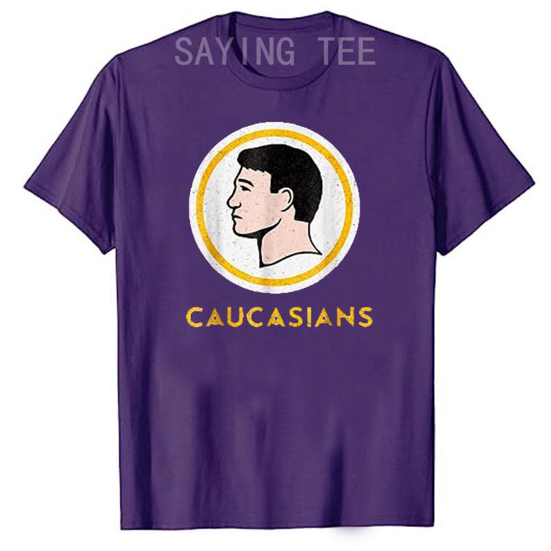 Caucasians Funny Vintage Caucasians Pride TShirt Humorous Baseball Football Team Apparel Novelty Gifts Short Sleeve Graphic Tee