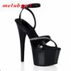 Women's Open Toe Rhinestone Wrist Crossing High Heel Dance Sandals Dress Shoes 17cm Heel 7cm Platform YKC