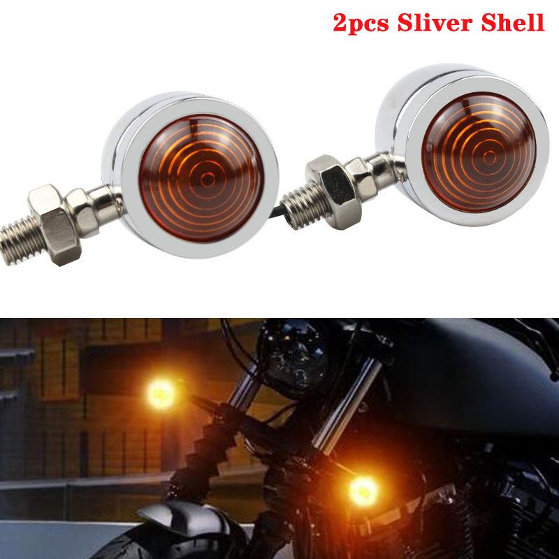 Motorcycle Turn Signal Light For Cafe Racer Moto Indicator Lamp Universal 12v Retro Metal Single Wire Motorbike Turn Signal
