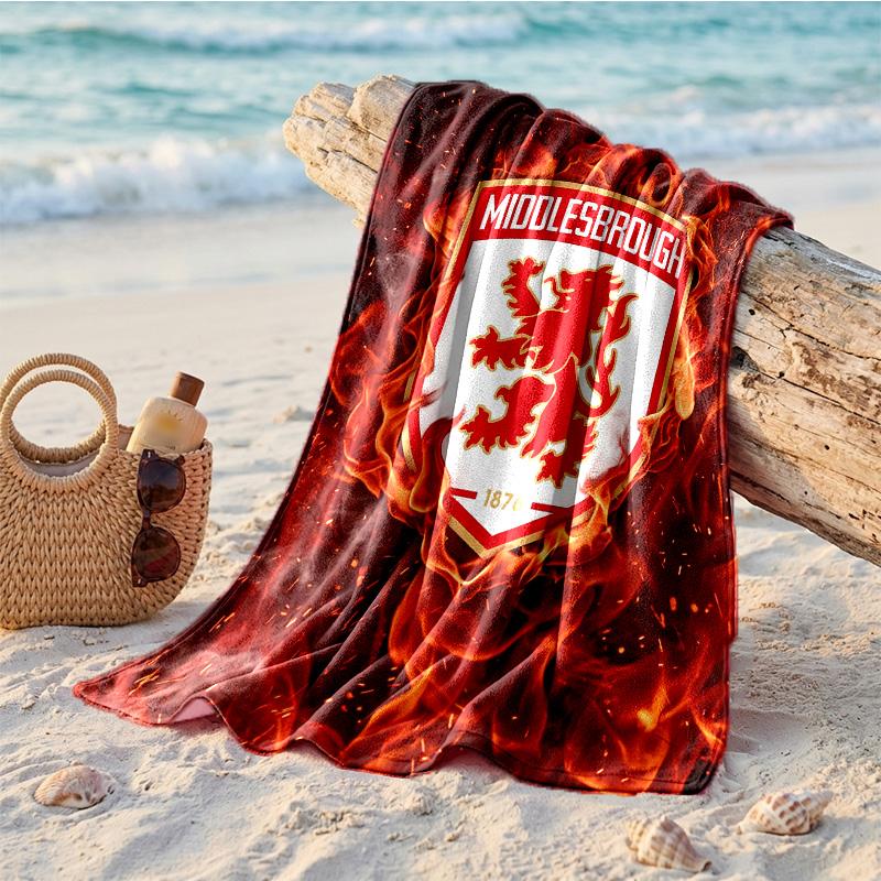 Middlesbrough FC Print Microfiber Beach Towel Quick Dry Absorbent Large Towel For Beach Swimming Travel
