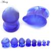 Alisouy 1PC синие матовые стеклянные капли воды дымчатые ушные туннели заглушки растягиватели плоти расширители калибры серьги пирсинг украшения для тела