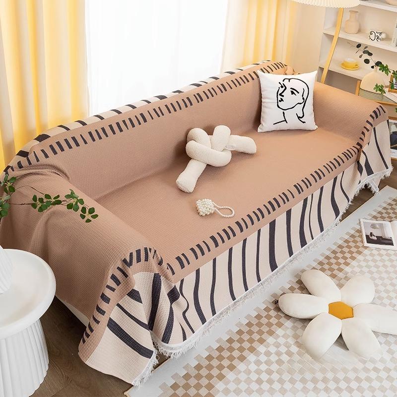 Высококлассный чехол для дивана из хлопка и льна, новое противоскользящее диванное полотенце и всесезонный универсальный коврик для дивана, защищающий от кошачьих царапин.