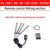 RGB APP LED Remote Control Flexible Waterproof Sound Control 12V Motorcycle Decorative Light Bar Car Atmosphere Footlight