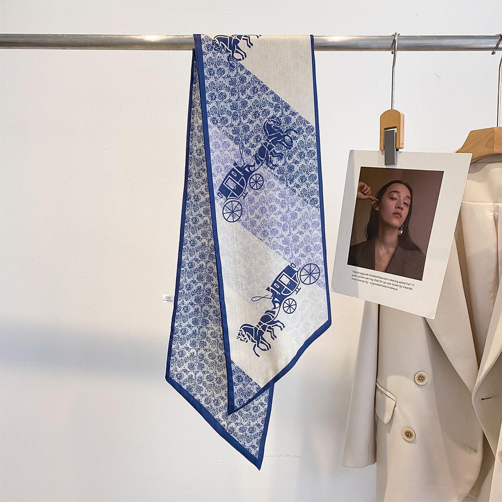 Geometric Scarf Fashion Versatile Professional Scarf Double-layer Strip Scarf Spring Summer and Autumn New Multi-functional Women