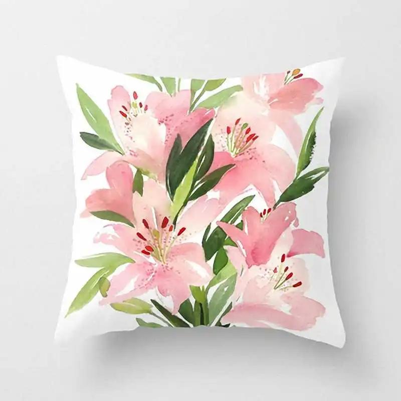 Наволочка с цветочным узором Цифровая печать Аксессуары для домашнего декора