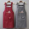Kitchen Apron Cotton Oil-proof Sleeveless Big Pocket Hand Wipe Apron BBQ Accessories