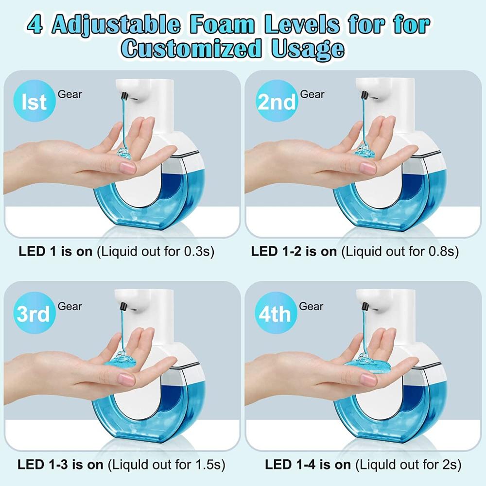 Дозатор мыла, автоматический настенный дозатор, 420 мл, электрический дозатор мыла с датчиком, перезаряжаемый через USB, IPX5, водонепроницаемый дозатор мыла для кухни, ванной комнаты