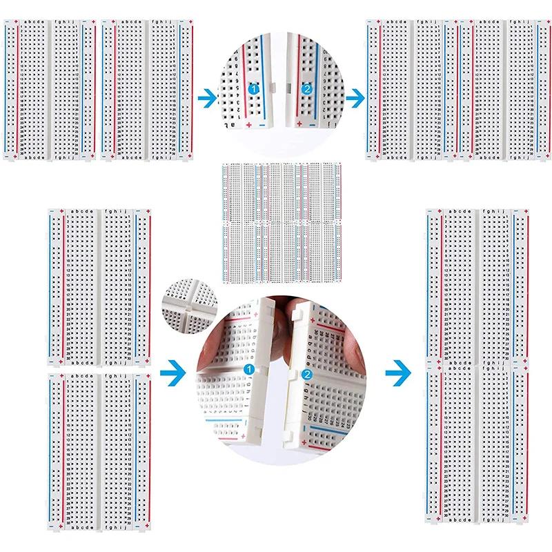 1PCS 400/830 Points Breadboard MB-102 Solderless PCB Test Boards 400 Hole Bread Board MB102 Test Develop DIY