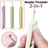 3Pcs Portable Seam Stitching Remover Stretchable Thread Picker 2 In 1 Needle Threader Embroidery