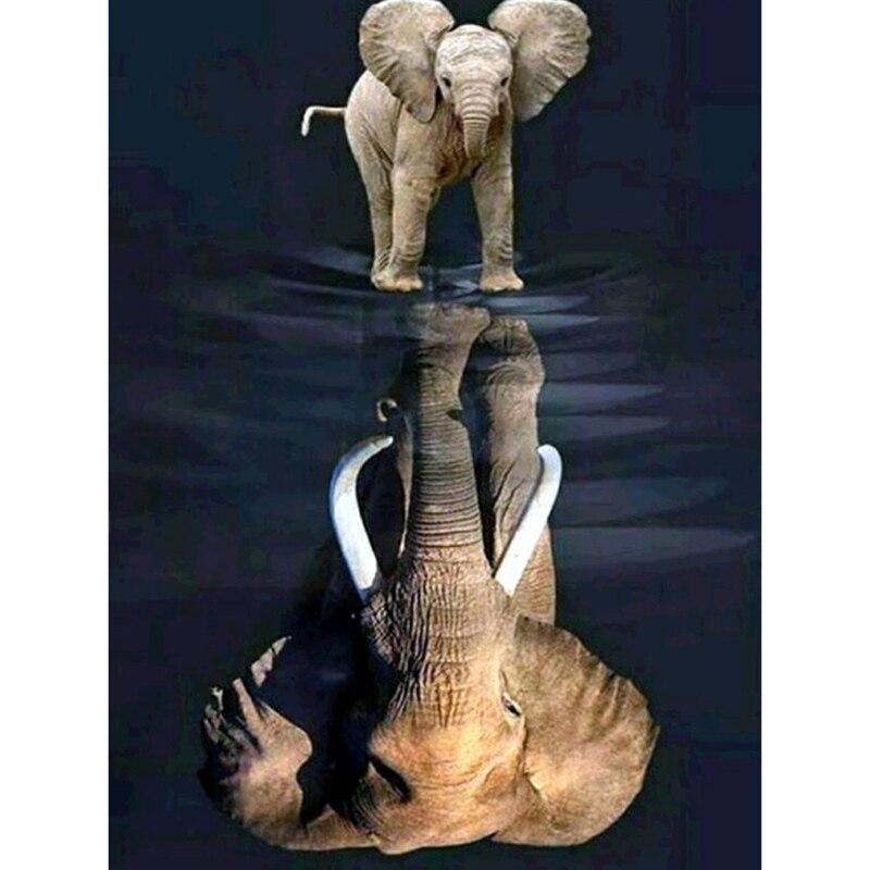 DIY Elephant 5D Diamond Painting Full Round Drill Animal Diamond Embroidery Cross Stitch Kits Wall Art Home Decor Drop&shiping