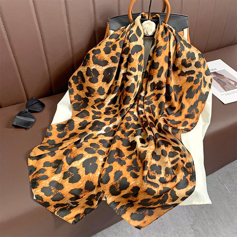 110x110cm Women Silk Square Scarf Hijab Female Design Print Lady Shawl Wraps Foulard Headbands Bufanda Large Bandana Luxury