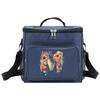 Плечевая сумка для обеда, изолированные сумки, водонепроницаемый термоконтейнер, термоорганайзер, сумка-тоут для мужчин и женщин, цветочный узор с буквами
