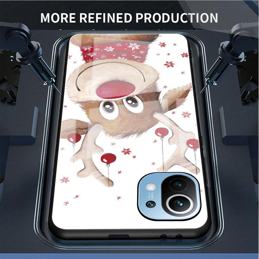 Стеклянный чехол для Xiaomi Poco X3 NFC 11 Lite 11T F3 M3 для Redmi Note 11 10 9 8 Pro 10S 9S 9A 9C чехол для телефона с рисунком Рождество