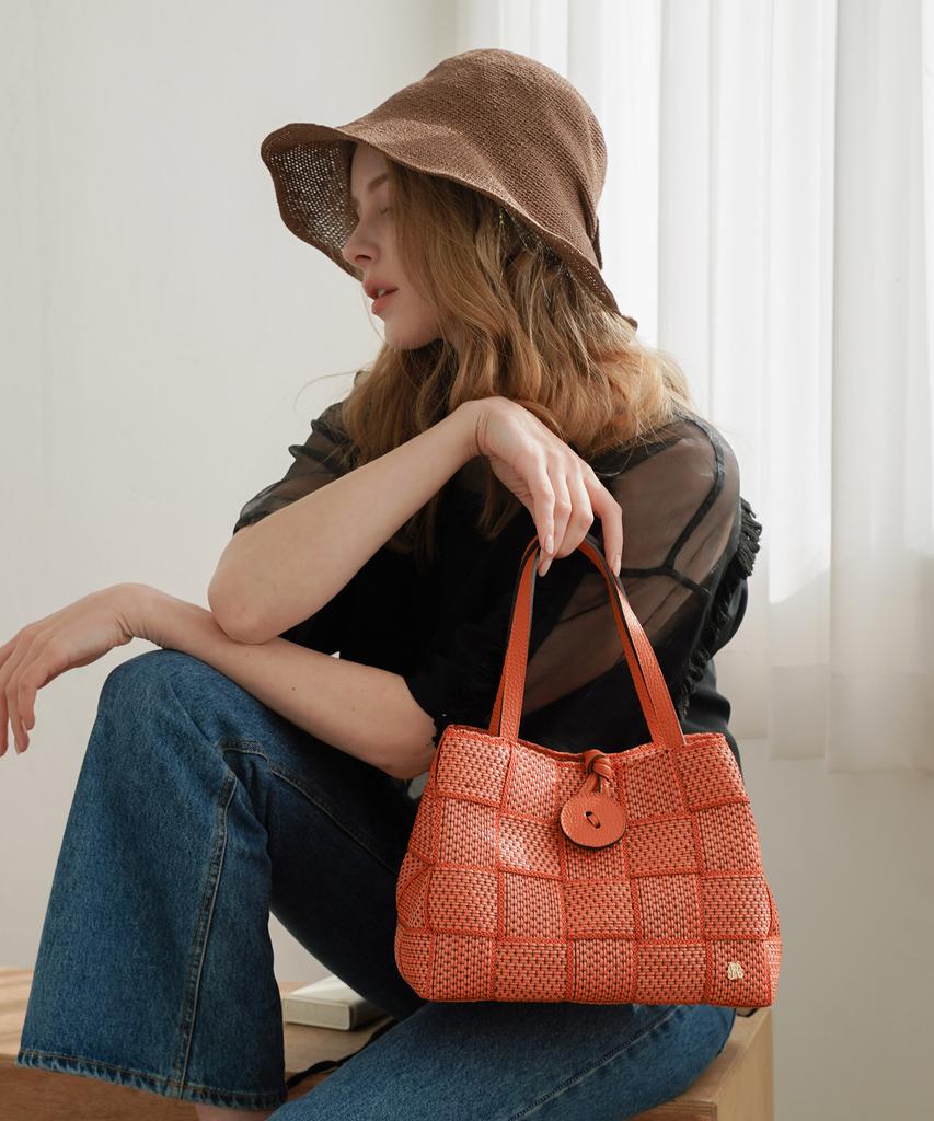 Karis Montappone Felice Raffia Tote Bag Woven Bag Weaving Bag Woven Bag