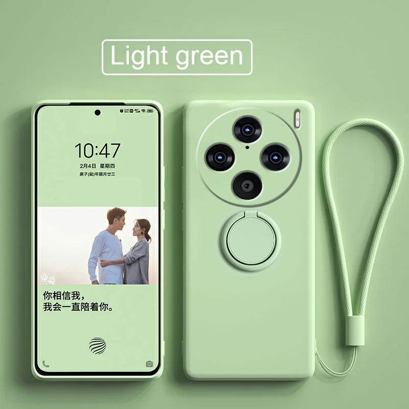 Чехол для Vivo X100 Pro Жидкий силиконовый держатель для кольца Мягкий чехол для телефона для Vivo X90 Pro Plus Обновление Противоударный задний чехол Fundas