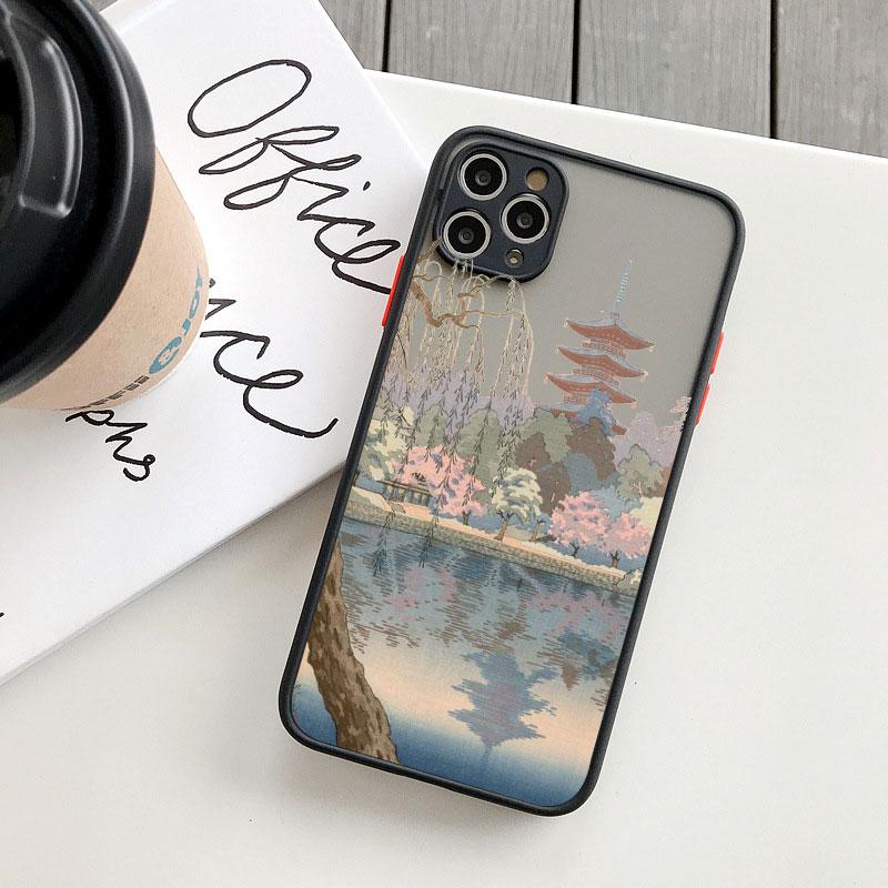 Японская Аниме Сцена Пейзаж Чехол для Телефона для iPhone X XR XS 12 13 14 11 15 Pro Max Mini 8 7 Plus Мультяшные Пейзажи Чехлы Fundas