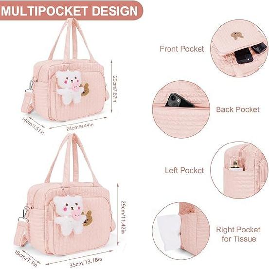 Lushandy Baby Diaper Bag Tote, Mommy Bag Cute Diaper Bags Crossbody Baby Bags for Girl Pañaleras Para Beb