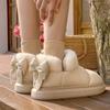Короткие зимние ботинки Bow Knot для женщин, зимние плюшевые и толстые, с утеплителем, водонепроницаемые, хлопковые, домашние тапочки для женщин