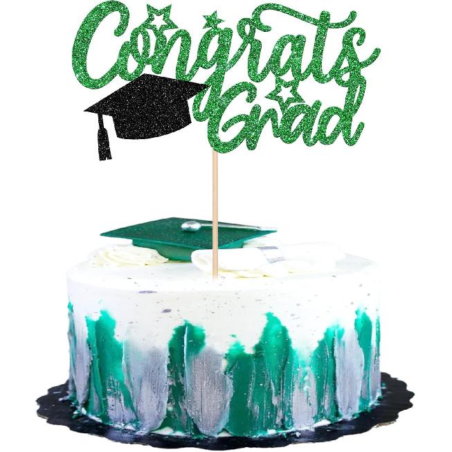 1 PCS High Heel Girl Graduation Cake Topper Black Pink Glitter Done Diploma Class of 2025 Congrats Grad Cap Cake Pick for 2025 Senior High School