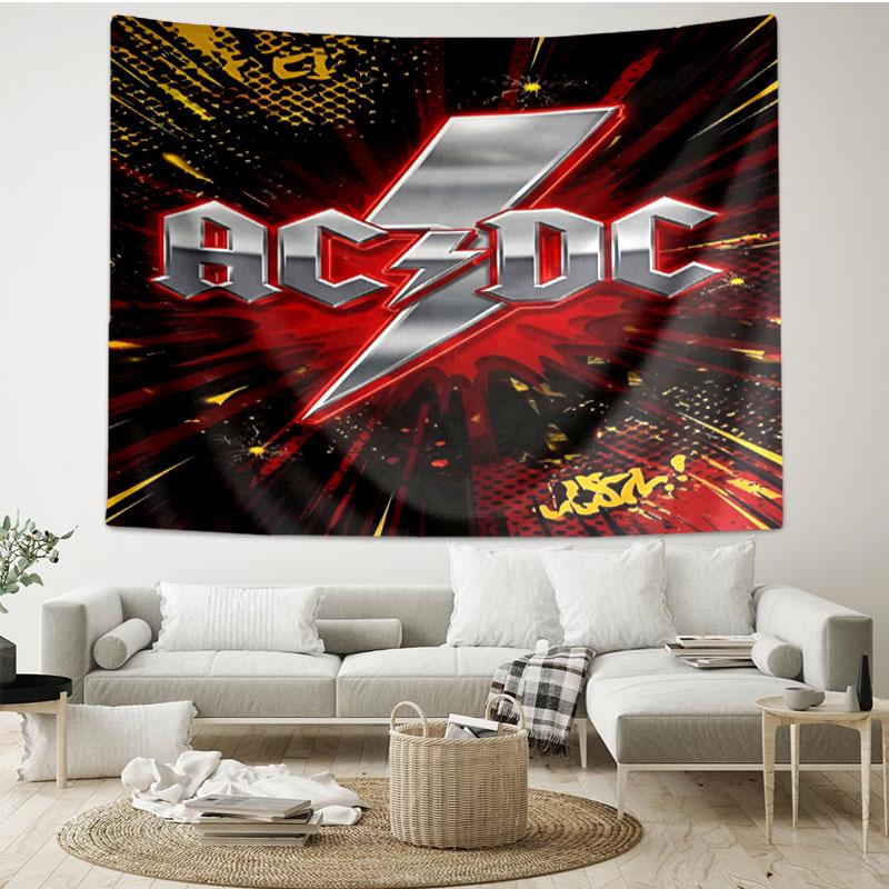 ACDC Print Tapestry - Portable Wall Decor Cloth, for Home, Dorm, Travel, Bedroom, Living Room - Ideal Birthday Housewarming Gift
