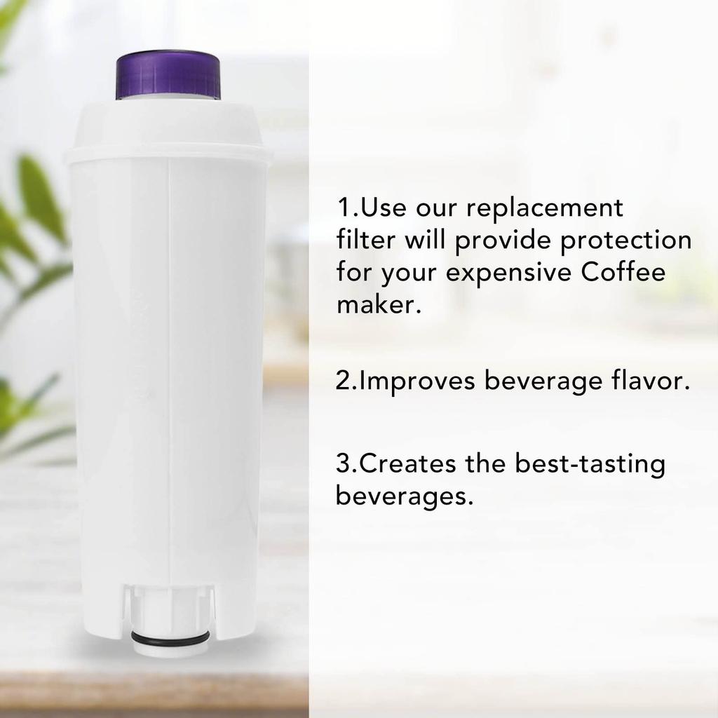 Фильтры для кофемашины DeLonghi (DLSC002) - Комплект из 3 сменных водяных фильтров, материал ABS для улучшенной производительности и долговечности