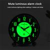 Simple Metal Round 4-inch Luminous  Alarm  Clock Portable Anti-drop Silent Movement Night Light