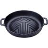 Iwachu Yakiniku and Genghis Khan Pot, Black Finish, Inner Diameter 28.5cm, for Direct Heat, Nanbu Ironware, 23005
