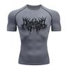 Sports Shirt Thorns Print Gym Tight T-Shirt Men's Running Fitness Quick-Drying Short-Sleeved Sports Workout Sportswear TopS-3XL