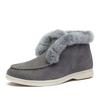 Fashion Women Ankle Boots Cow-suede-leather Boots Natural-fur Warm Winter Boots Slip-on Snow Boots for Girls Lady  Sweat Warm Shoes