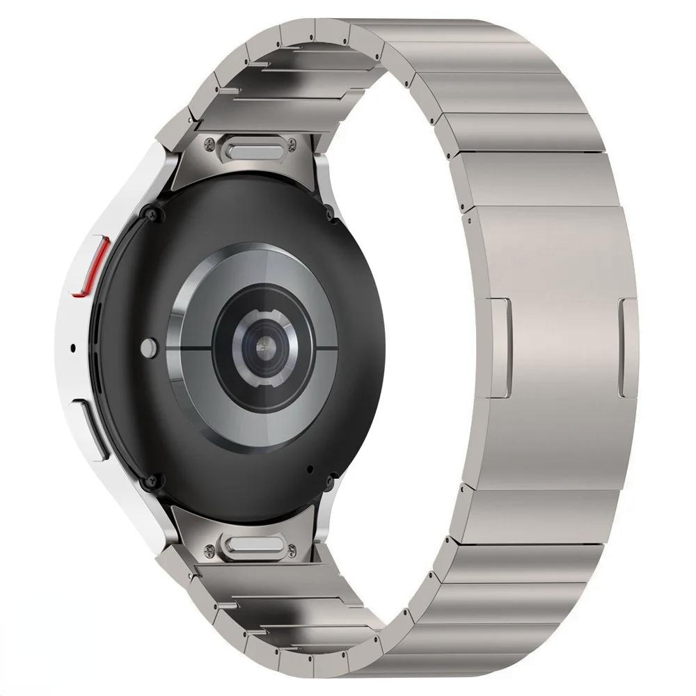 Титановый ремешок без зазоров для Samsung Galaxy Watch 7 6 5 4 44мм 40мм Металлический ремешок Quick Fit для Galaxy 4 6 Classic 5Pro 45мм Браслет