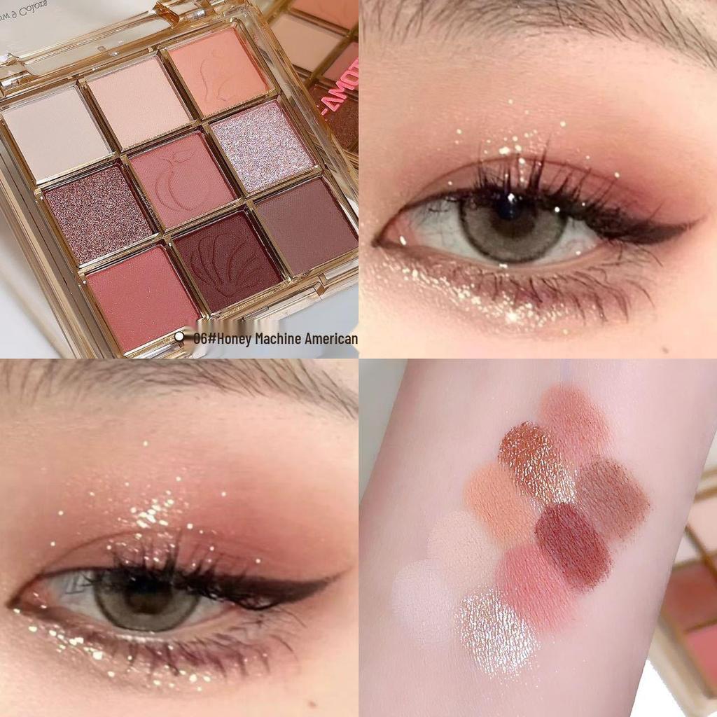 Helen Lady Multi-Use Nine-Color Eyeshadow Palette: Matte, Shimmer & Fine Glitter for Contouring and Makeup