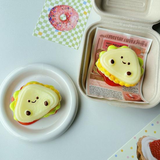 Layered Sandwich Stress Relief Toy, Slow Rising Cartoon Sandwich Squeeze Toy, Detachable Sandwich Fidget Toy for Kids Adults