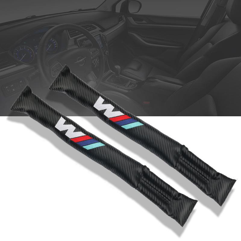 TLOO9 2pcs Carbon Fiber Car Interior Seat Gap Plug Filler Pad For BMW M X1 X3 X5 X6 X7 1 3 4 5 6 7 Series E36 E39 E46 E60 E90 F20 F40