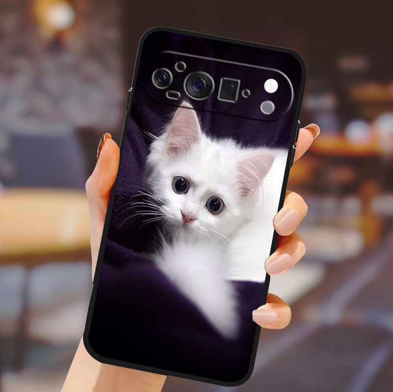 Для Google Pixel 10 Pro XL Чехол Силиконовый ТПУ Чехол для Телефона для Pixel10 Pro XL Цветы Подарок Пара Черный Задняя Сторона Мягкий Защитный Чехлы