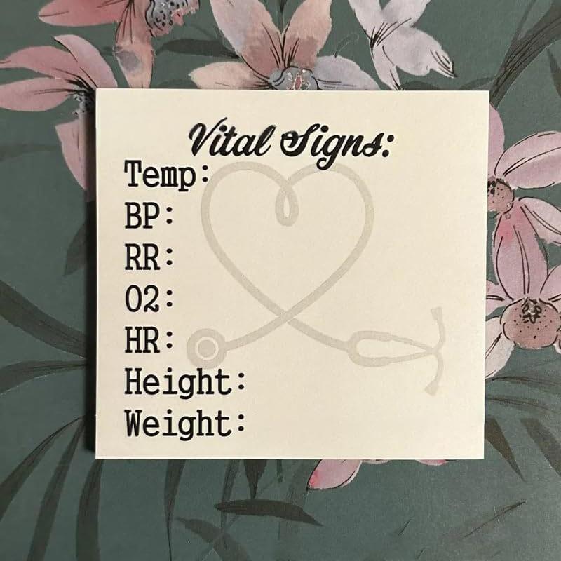 Vital Signs Sticky Notes 3 Inch Nurse To Do List Notepad Daily Health Monitoring Log Compact Nursing Record Pad For Patient Care