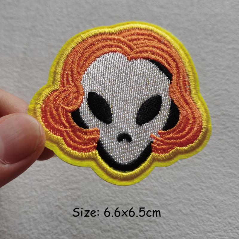 DIY UFO Patch Iron On Patches On Clothes Heat-adhesive Embroidered Patches For Clothing Alien Patch For Clothes Jackets