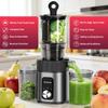 Соковыжималка холодного отжима с широким загрузочным желобом 112 мм для целых фруктов и овощей, высокая производительность сока, блендер, измельчитель льда, медленная шнековая соковыжималка