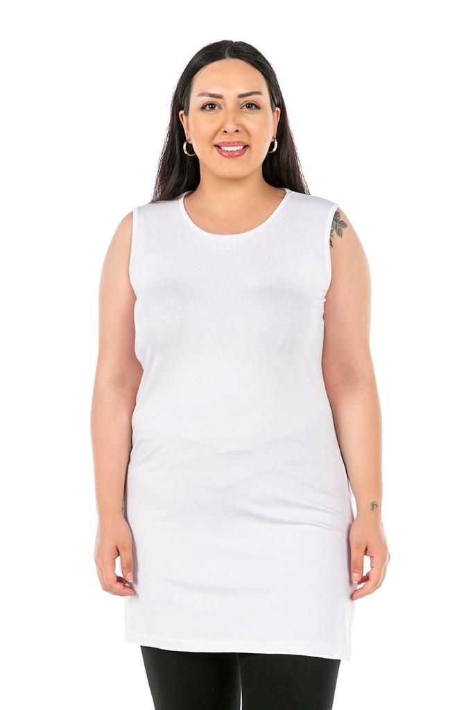 Женское стильное боди большого размера плюс размер с круглым вырезом на толстых бретелях из вискозы, длинное боди из норки