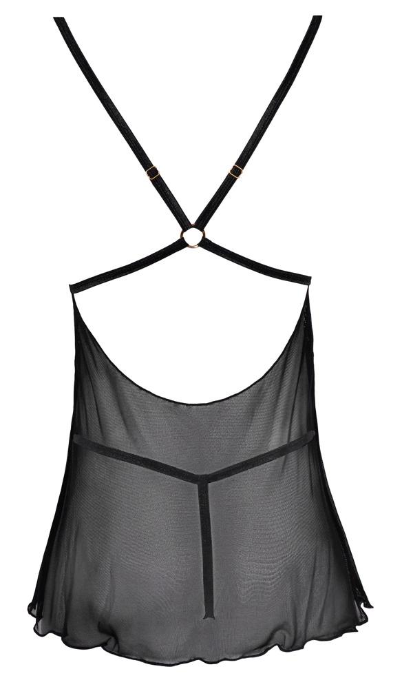 Cottelli LINGERIE - Sexy Mesh Chemise with Delicate Lace + Thong S